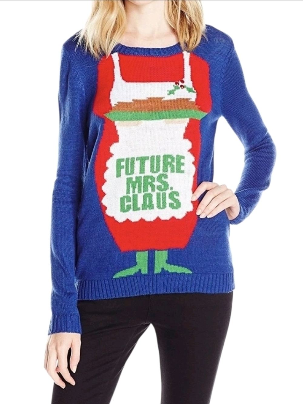 Blue 'Future Mrs. Claus' Women's Holiday Ugly Sweater